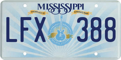 MS license plate LFX388