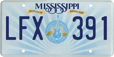 MS license plate LFX391