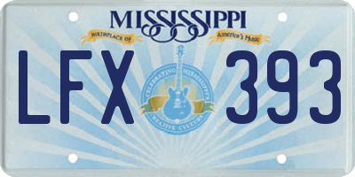 MS license plate LFX393
