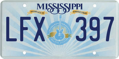 MS license plate LFX397