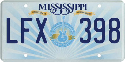 MS license plate LFX398