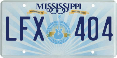 MS license plate LFX404