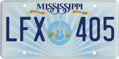 MS license plate LFX405