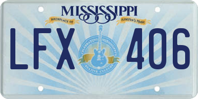 MS license plate LFX406