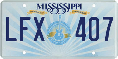 MS license plate LFX407