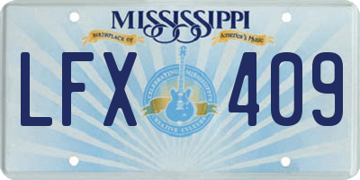 MS license plate LFX409