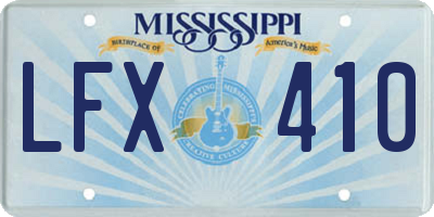 MS license plate LFX410