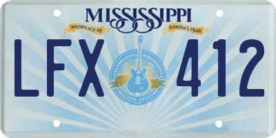 MS license plate LFX412