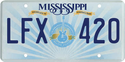 MS license plate LFX420