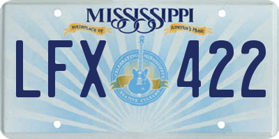 MS license plate LFX422