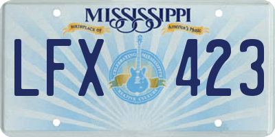 MS license plate LFX423