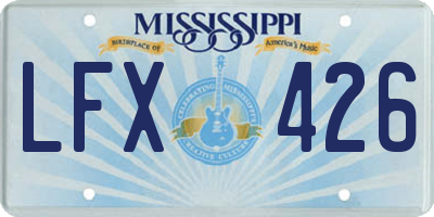 MS license plate LFX426