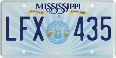 MS license plate LFX435