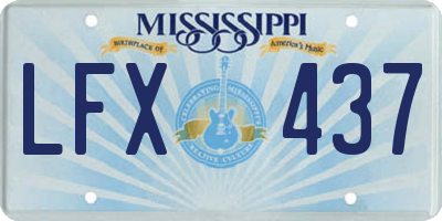 MS license plate LFX437