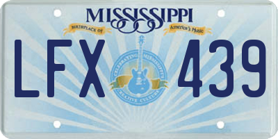 MS license plate LFX439