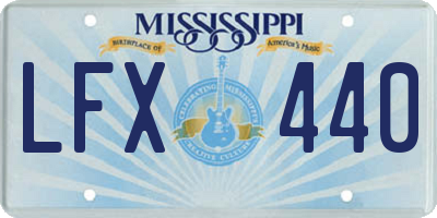 MS license plate LFX440