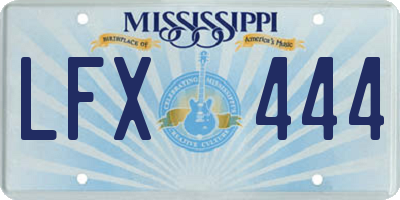MS license plate LFX444