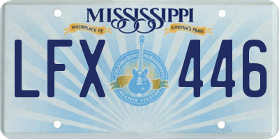 MS license plate LFX446