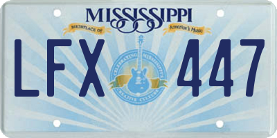 MS license plate LFX447