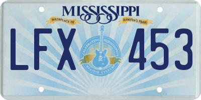 MS license plate LFX453