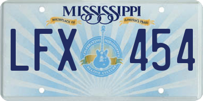 MS license plate LFX454