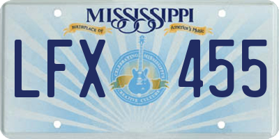 MS license plate LFX455