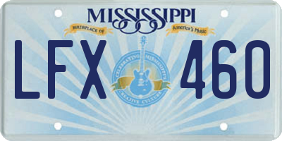 MS license plate LFX460