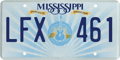 MS license plate LFX461