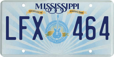 MS license plate LFX464