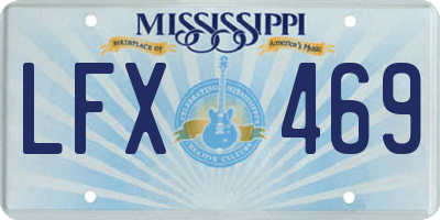MS license plate LFX469