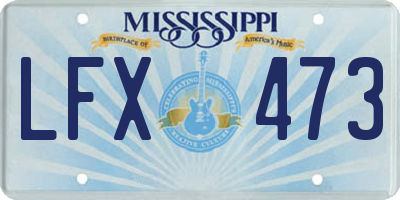 MS license plate LFX473