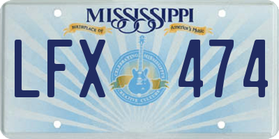 MS license plate LFX474