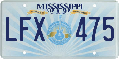 MS license plate LFX475
