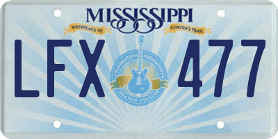 MS license plate LFX477
