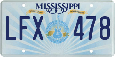 MS license plate LFX478