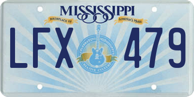MS license plate LFX479