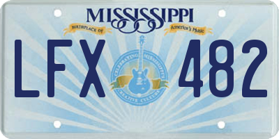 MS license plate LFX482