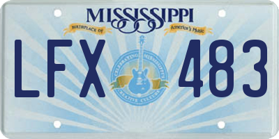 MS license plate LFX483