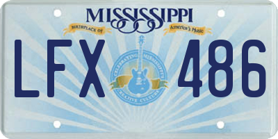 MS license plate LFX486