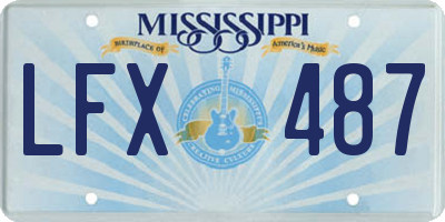 MS license plate LFX487