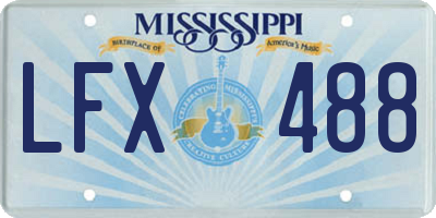 MS license plate LFX488