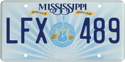 MS license plate LFX489