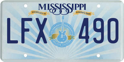 MS license plate LFX490