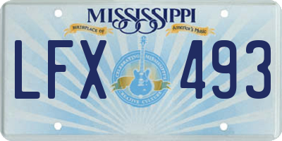 MS license plate LFX493