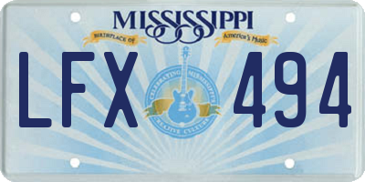 MS license plate LFX494
