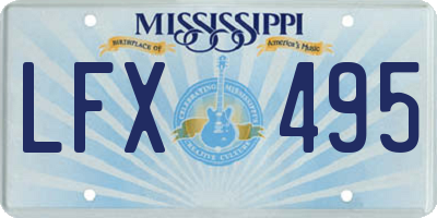 MS license plate LFX495