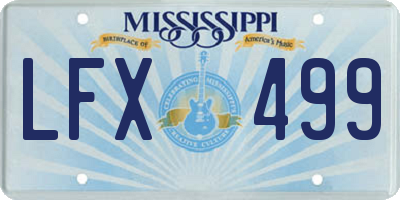 MS license plate LFX499
