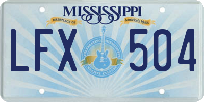 MS license plate LFX504