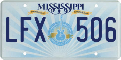 MS license plate LFX506