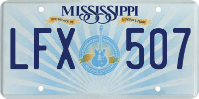 MS license plate LFX507